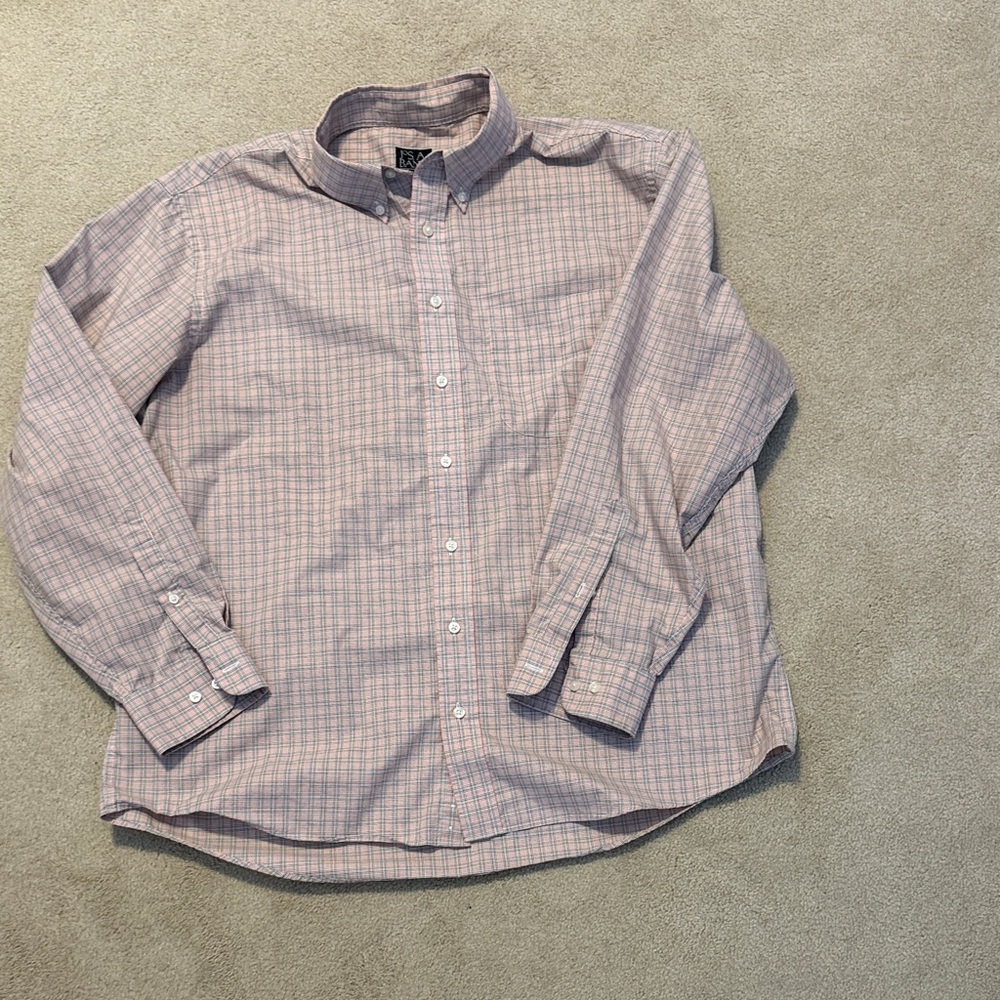 Jos. A. Bank Casual Shirt in Pink and Blue Plaid